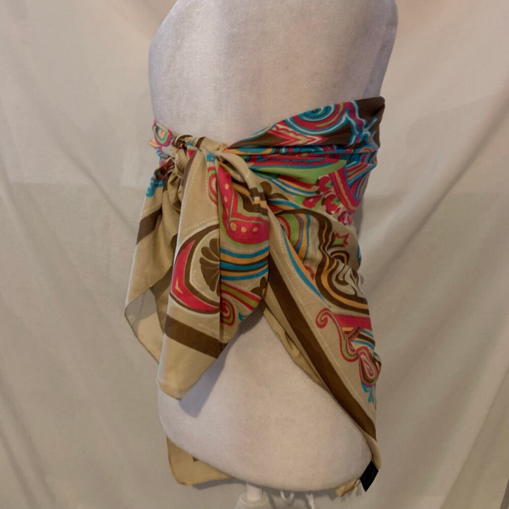 Coco + Carmen Colorful Paisley Scarf Wrap Multi Use Boho NWT - Picture 2 of 5